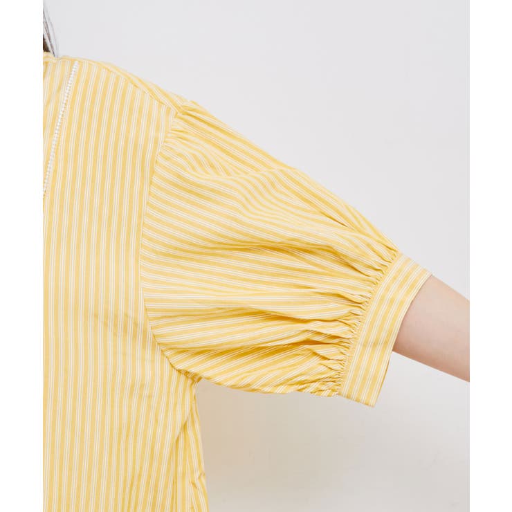 【WEB限定】スタンドフリルストライプ5分袖ブラウス | VIS  | 詳細画像19 