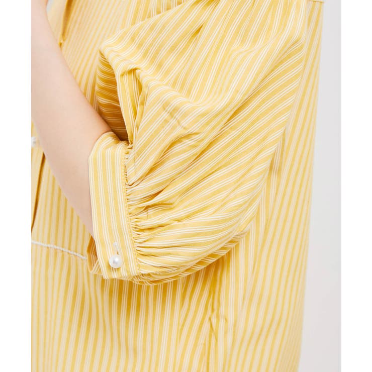 【WEB限定】スタンドフリルストライプ5分袖ブラウス | VIS  | 詳細画像20 