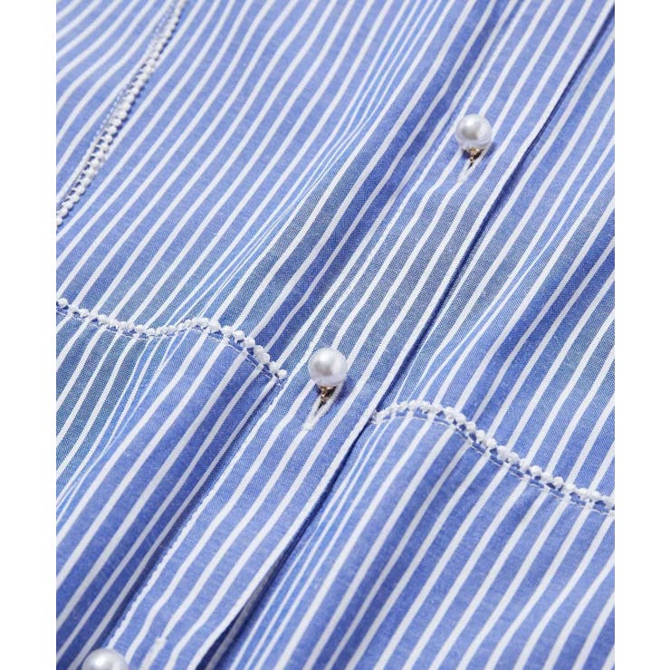 【WEB限定】スタンドフリルストライプ5分袖ブラウス | VIS  | 詳細画像24 