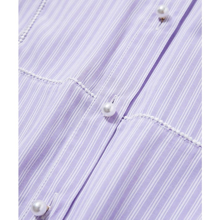 【WEB限定】スタンドフリルストライプ5分袖ブラウス | VIS  | 詳細画像25 