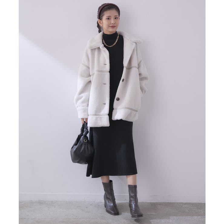 WEB限定】ゆったりボアステンカラービッグブルゾン[品番：VISW0024634