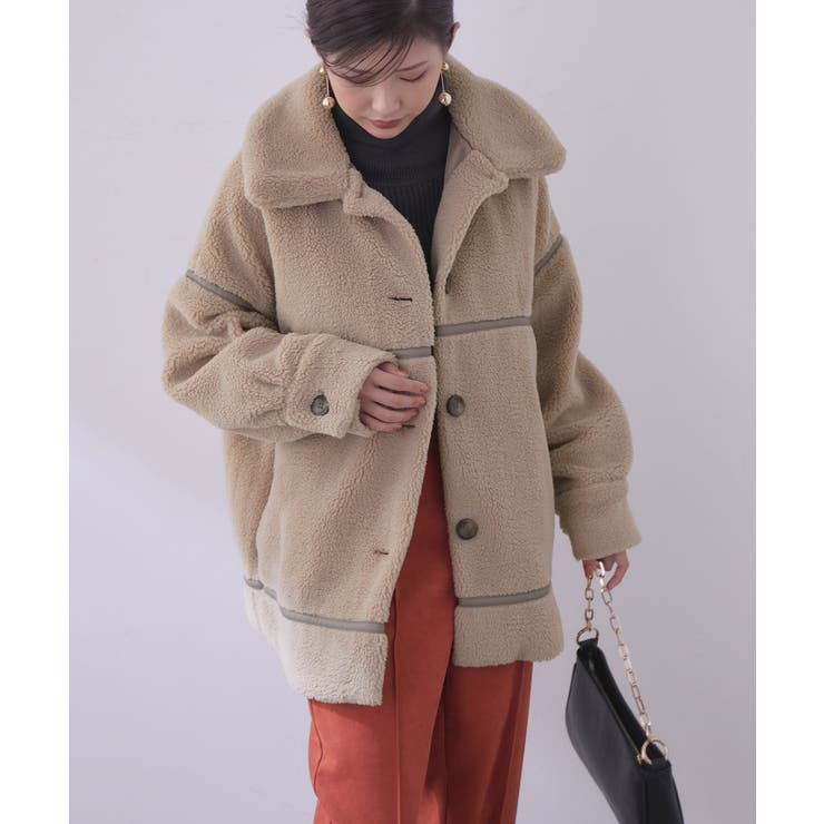 Estnation ボンディングビッグカラージャケット Estnation ボンディングビッグカラージャケット