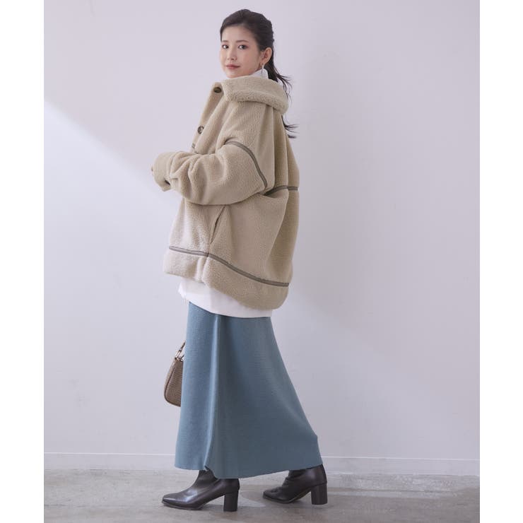 WEB限定】ゆったりボアステンカラービッグブルゾン[品番：VISW0024634