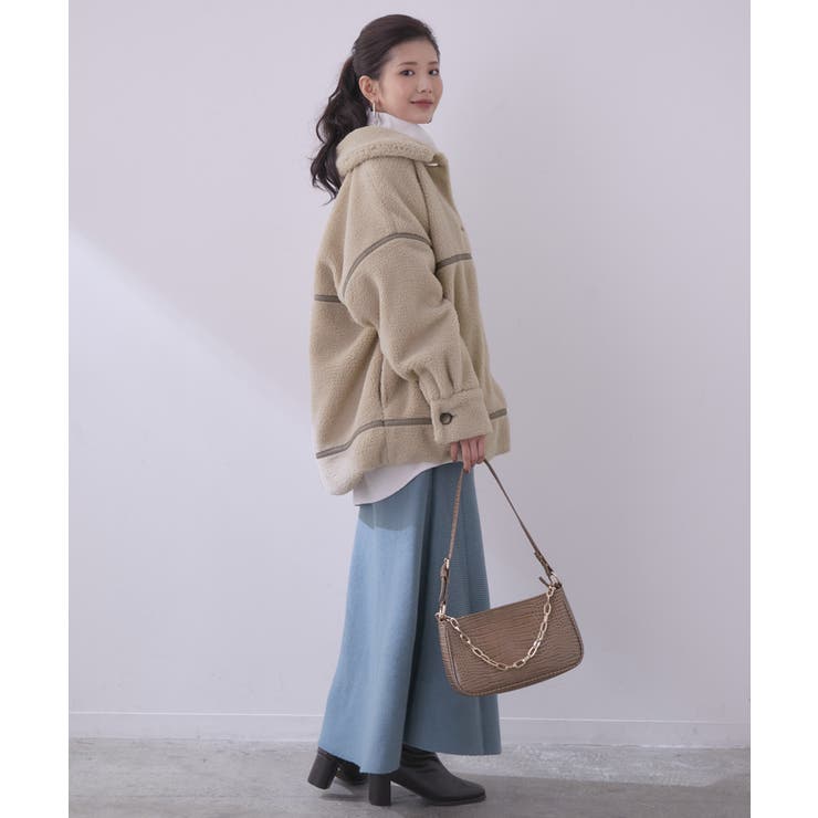 WEB限定】ゆったりボアステンカラービッグブルゾン[品番：VISW0024634