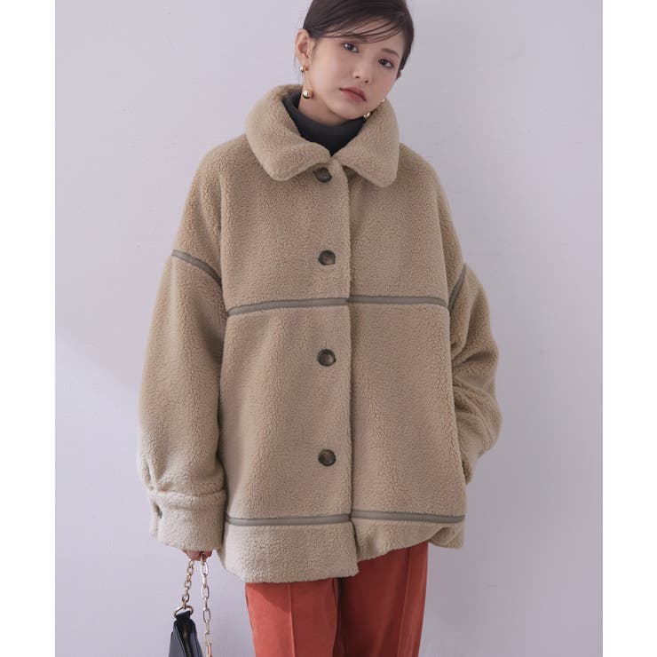 WEB限定】ゆったりボアステンカラービッグブルゾン[品番：VISW0024634