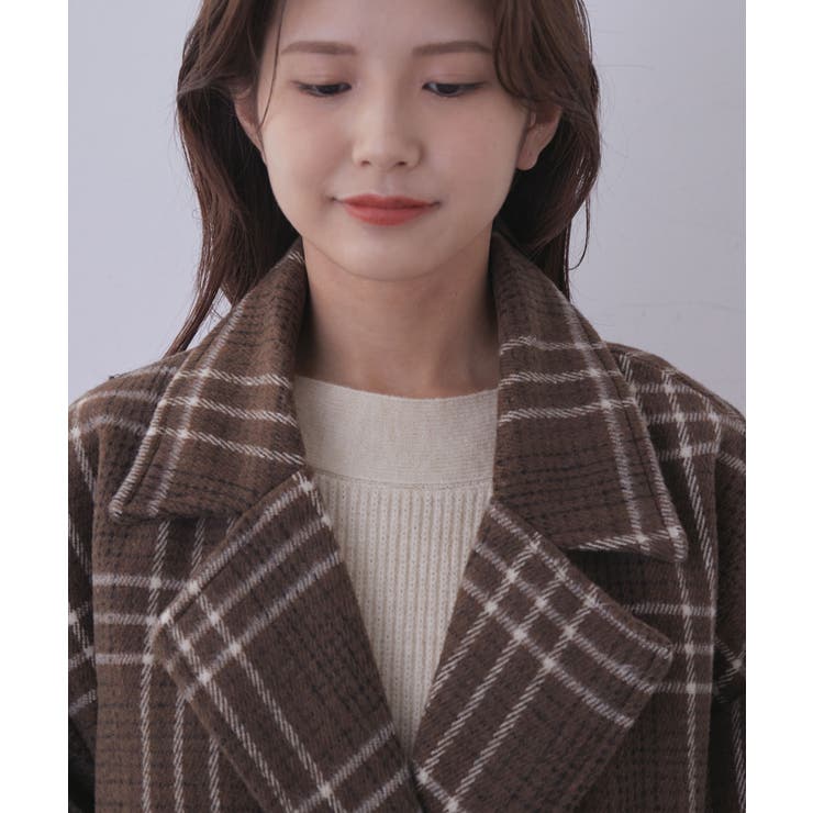WEB限定】レトロチェック柄ダブルオーバーコート[品番：VISW0026272