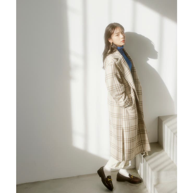WEB限定】レトロチェック柄ダブルオーバーコート[品番：VISW0026272