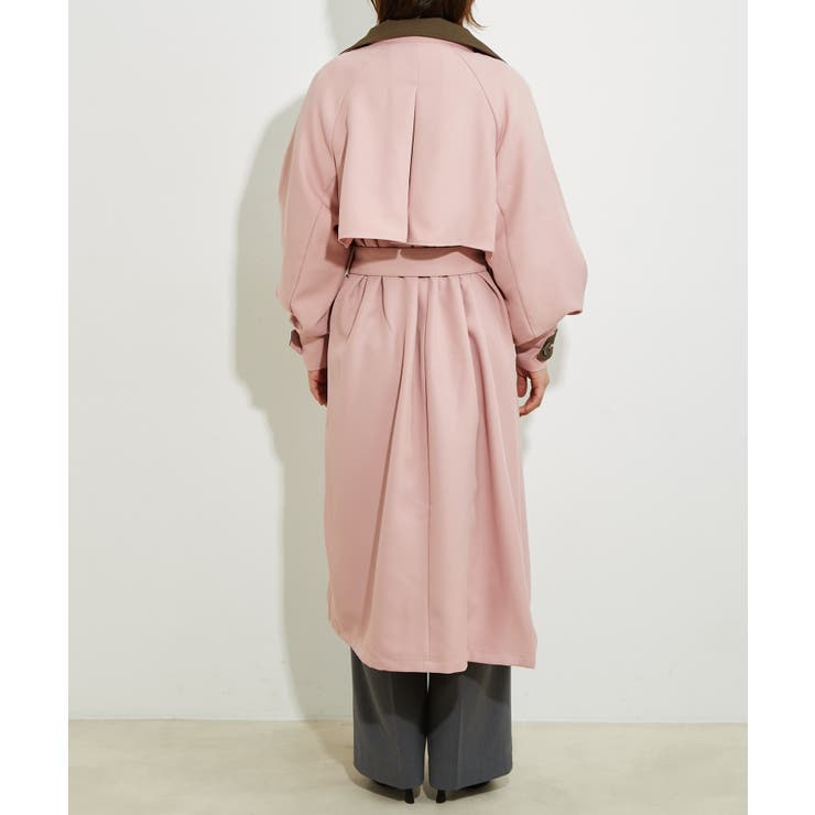 【WEB限定】配色カラーで魅せるスタンドカラーオーバーサイズトレンチコート | VIS  | 詳細画像12 