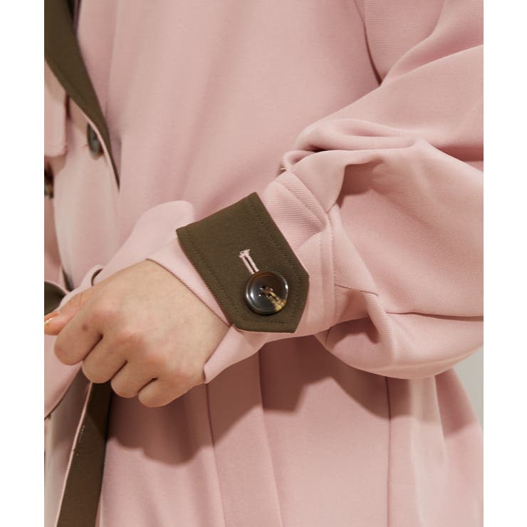 【WEB限定】配色カラーで魅せるスタンドカラーオーバーサイズトレンチコート | VIS  | 詳細画像15 