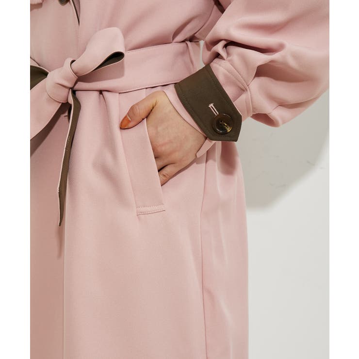 【WEB限定】配色カラーで魅せるスタンドカラーオーバーサイズトレンチコート | VIS  | 詳細画像16 