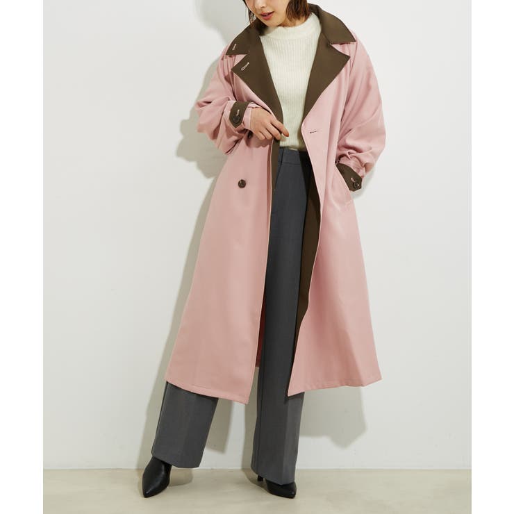 【WEB限定】配色カラーで魅せるスタンドカラーオーバーサイズトレンチコート | VIS  | 詳細画像5 