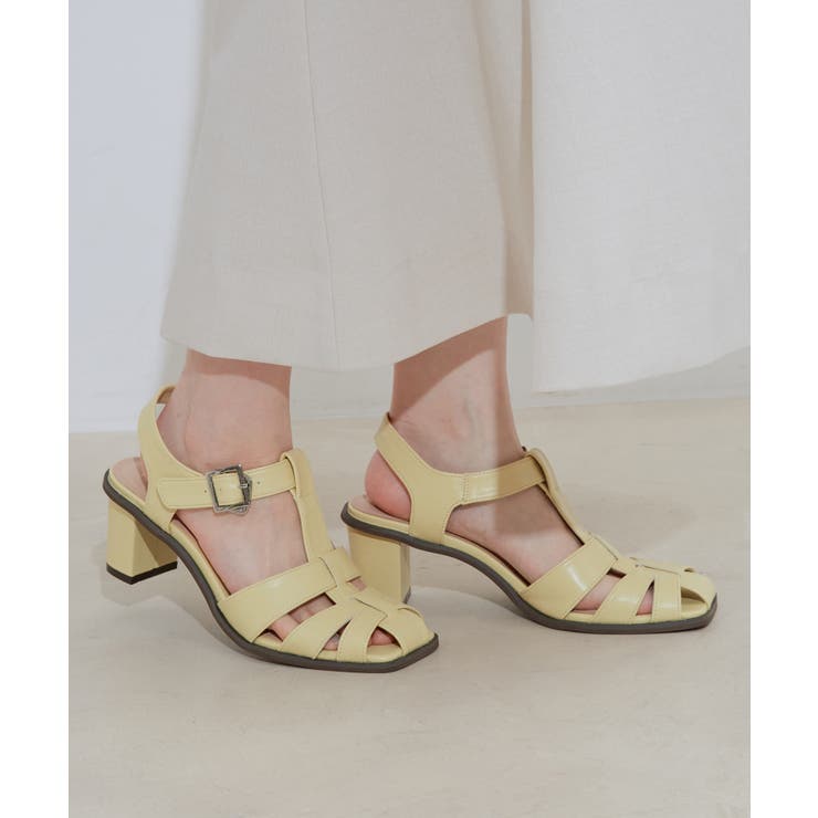 イエロー(80) | スクエアトゥヒールグルカサンダル | VIS 