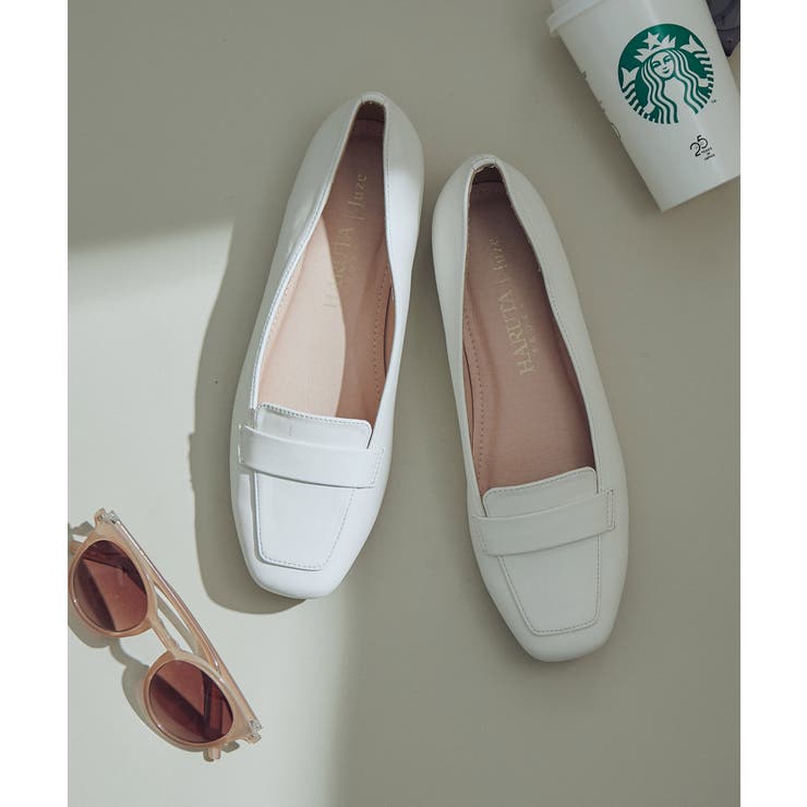 オフホワイト(15) | 【HARUTA×Juze】スクエアトゥワンベルトソフトローファー | VIS 