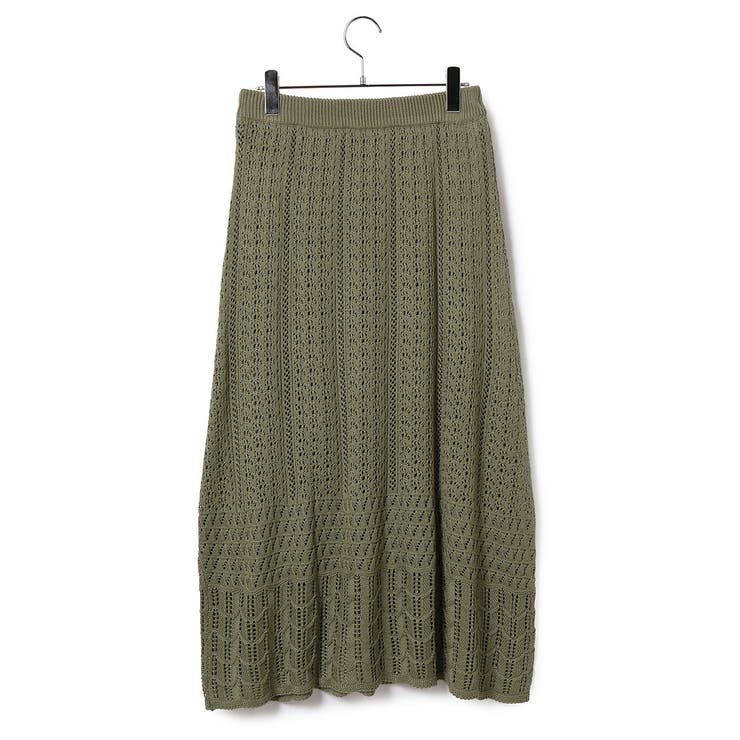 【店舗限定】【セットアップ対応】透かし編みニットスカート | VIS  | 詳細画像2 