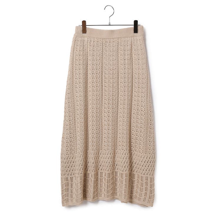 ベージュ(27) | 【店舗限定】【セットアップ対応】透かし編みニットスカート | VIS 