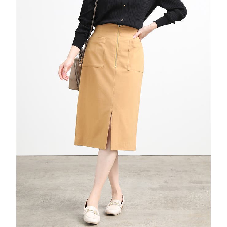 キャメル(25) | センタージップタイトスカート | VIS 