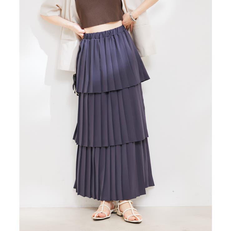 ティアードプリーツロングスカート[品番：VISW0037002]｜VIS （ビス  