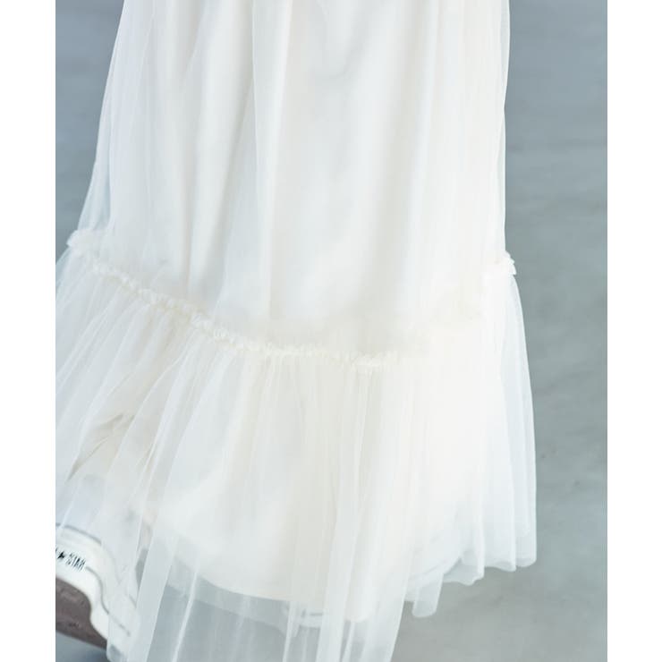 ニュアンス柄チュールスカート | VIS  | 詳細画像12 