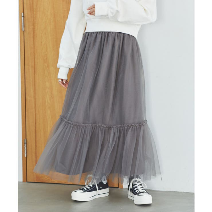 ニュアンス柄チュールスカート | VIS  | 詳細画像13 