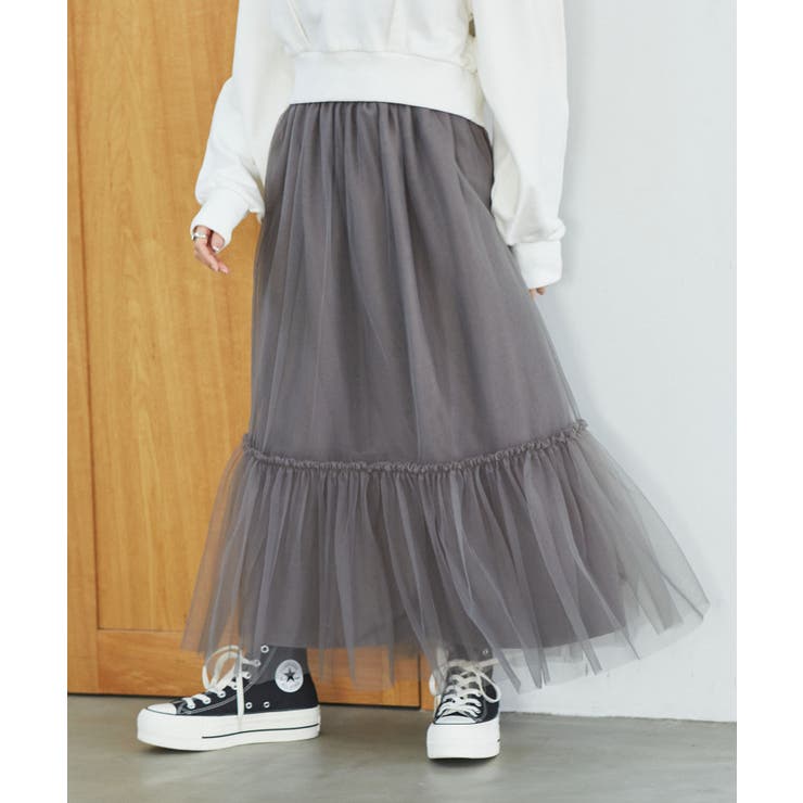 ニュアンス柄チュールスカート | VIS  | 詳細画像14 