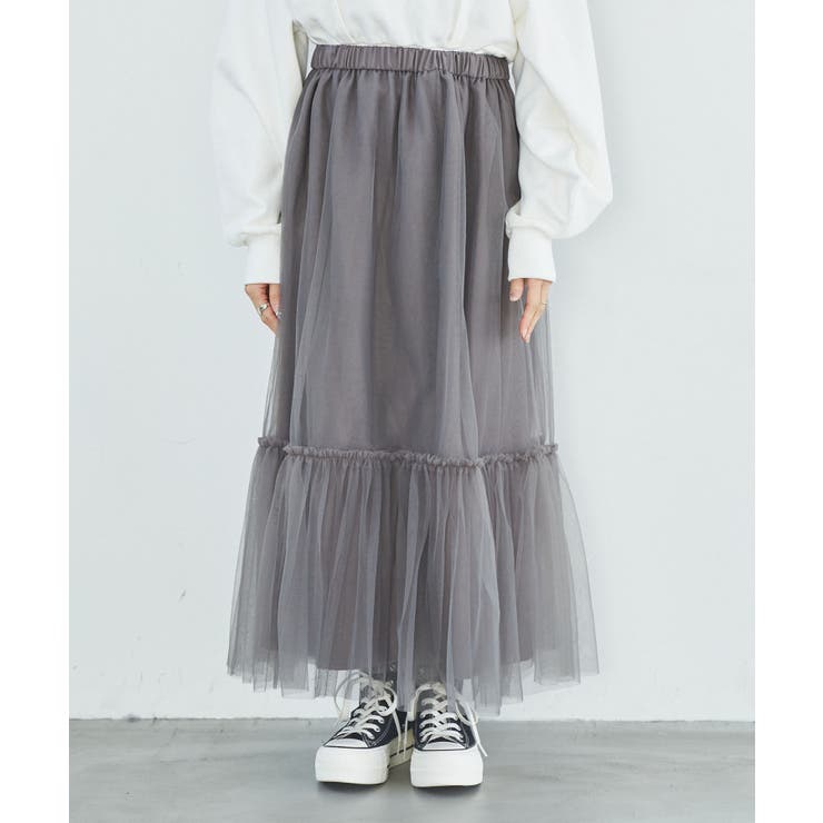 ニュアンス柄チュールスカート | VIS  | 詳細画像17 