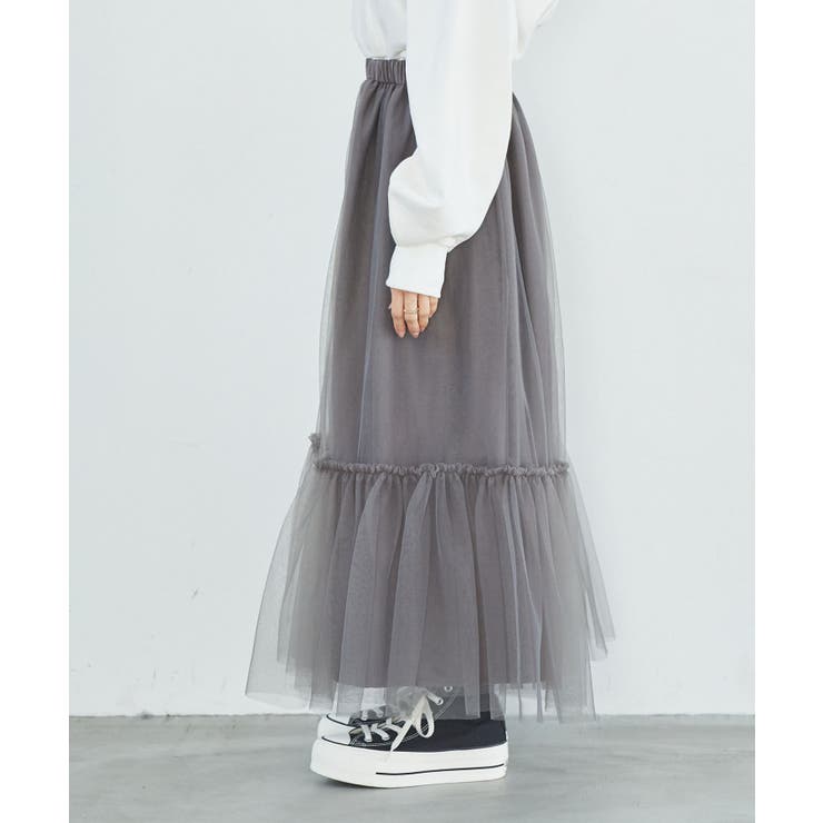 ニュアンス柄チュールスカート | VIS  | 詳細画像18 