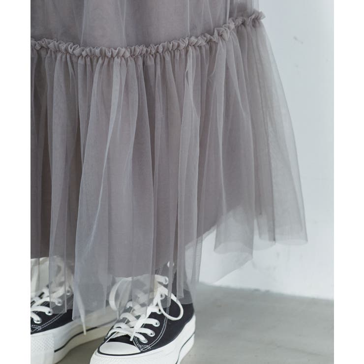 ニュアンス柄チュールスカート | VIS  | 詳細画像21 