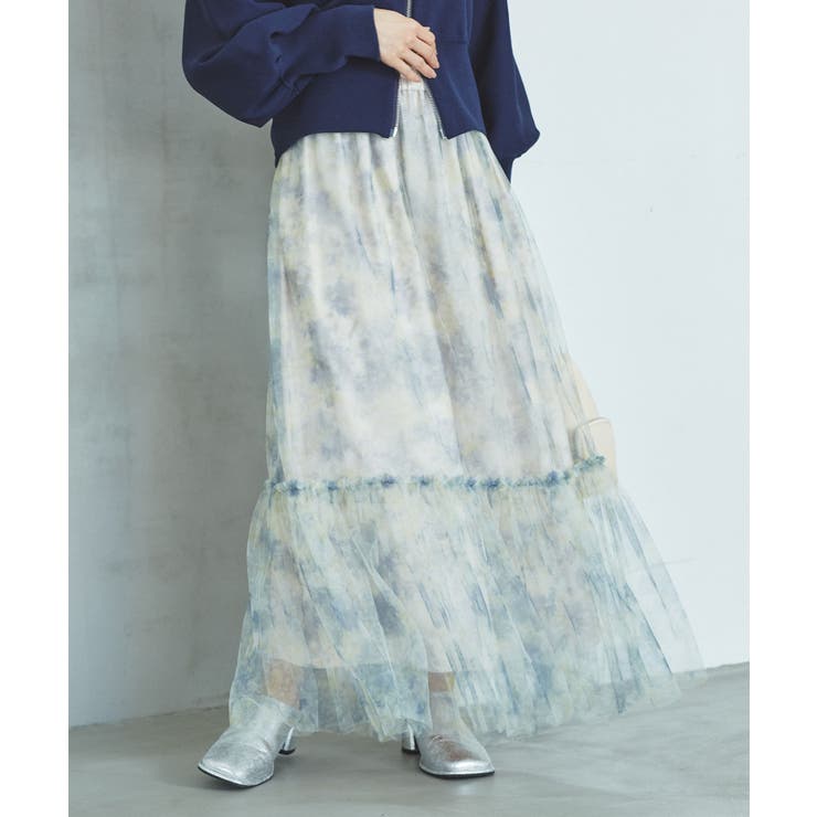 ニュアンス柄チュールスカート | VIS  | 詳細画像28 
