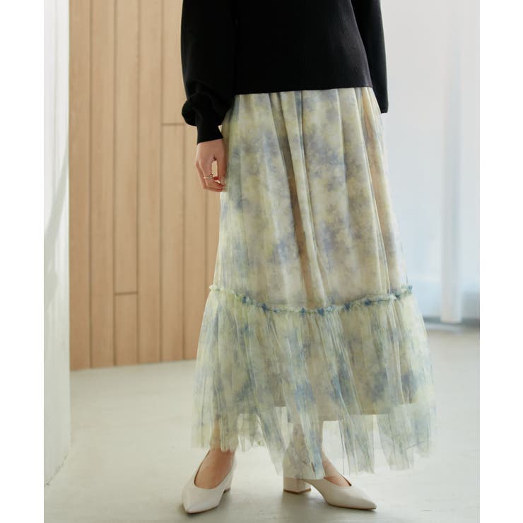 ニュアンス柄チュールスカート | VIS  | 詳細画像3 
