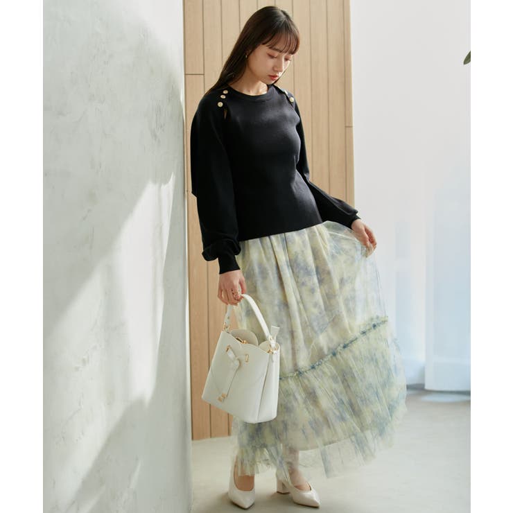 ニュアンス柄チュールスカート | VIS  | 詳細画像5 