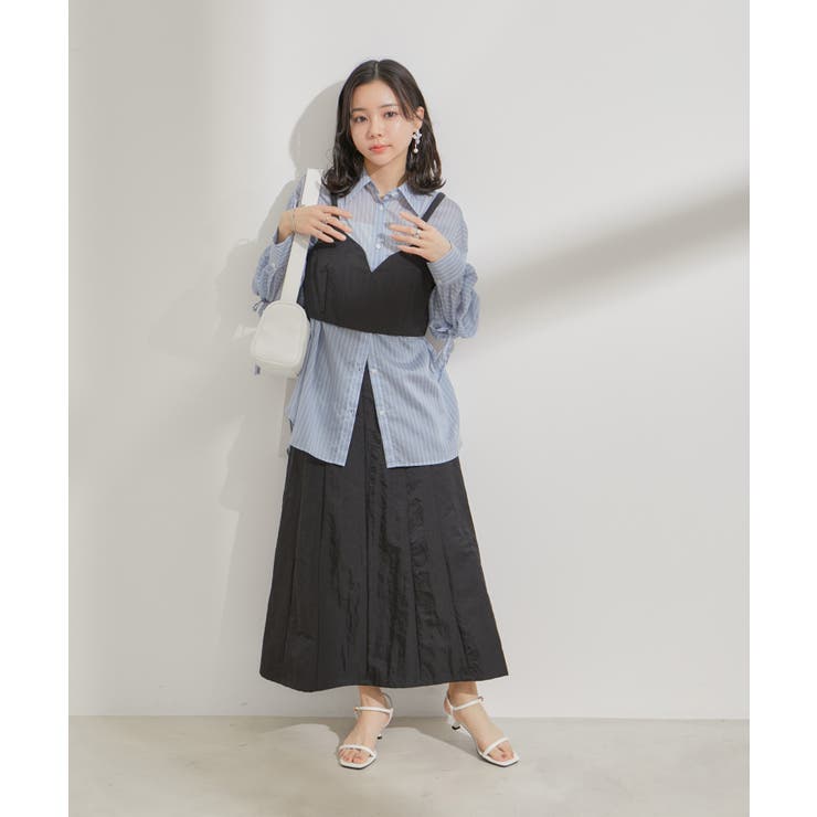 【セットアップ対応】ナイロンワッシャーAラインスカート【洗える】 | VIS  | 詳細画像13 