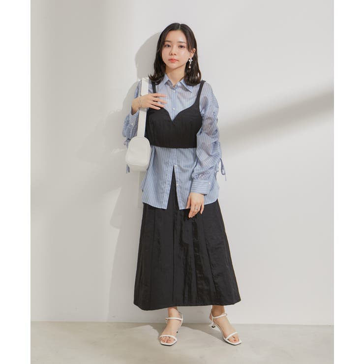 【セットアップ対応】ナイロンワッシャーAラインスカート【洗える】 | VIS  | 詳細画像14 