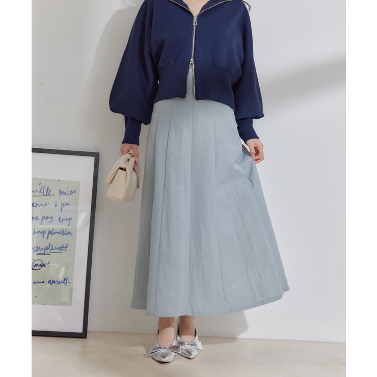 【セットアップ対応】ナイロンワッシャーAラインスカート【洗える】 | VIS  | 詳細画像2 