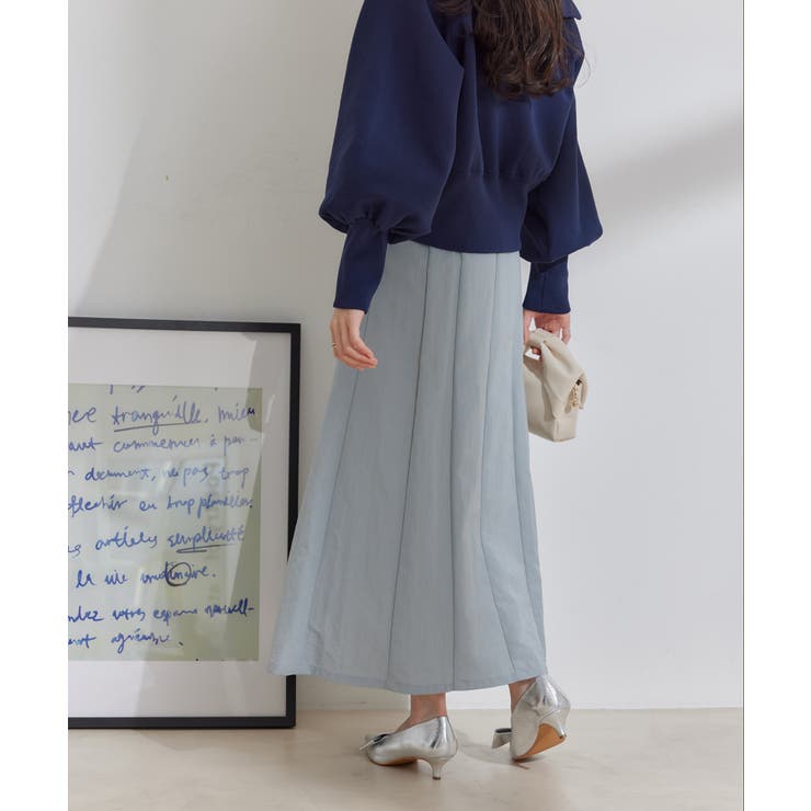 【セットアップ対応】ナイロンワッシャーAラインスカート【洗える】 | VIS  | 詳細画像3 