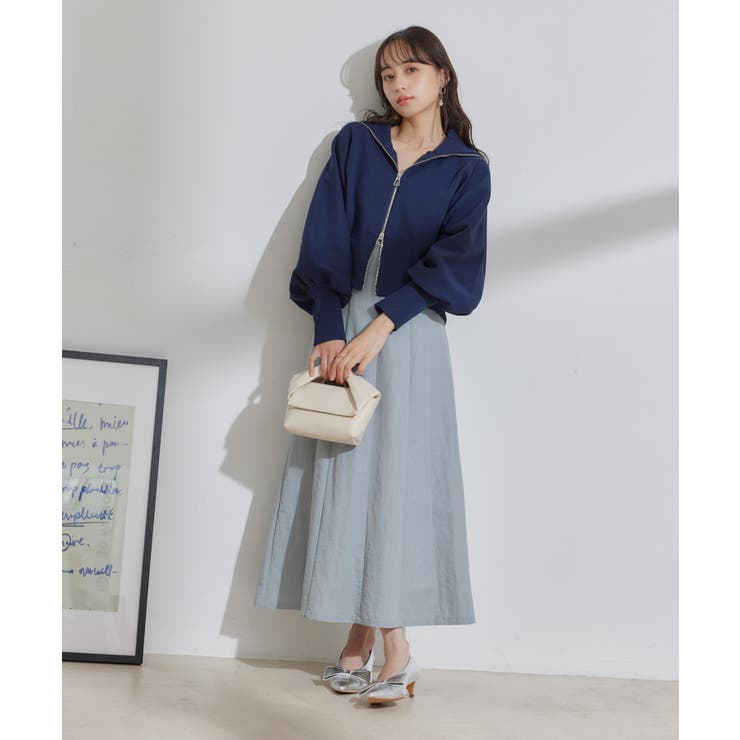 【セットアップ対応】ナイロンワッシャーAラインスカート【洗える】 | VIS  | 詳細画像4 