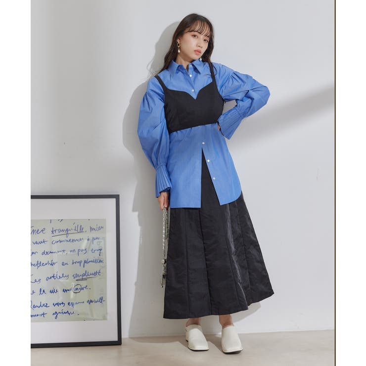 【セットアップ対応】ナイロンワッシャーAラインスカート【洗える】 | VIS  | 詳細画像8 