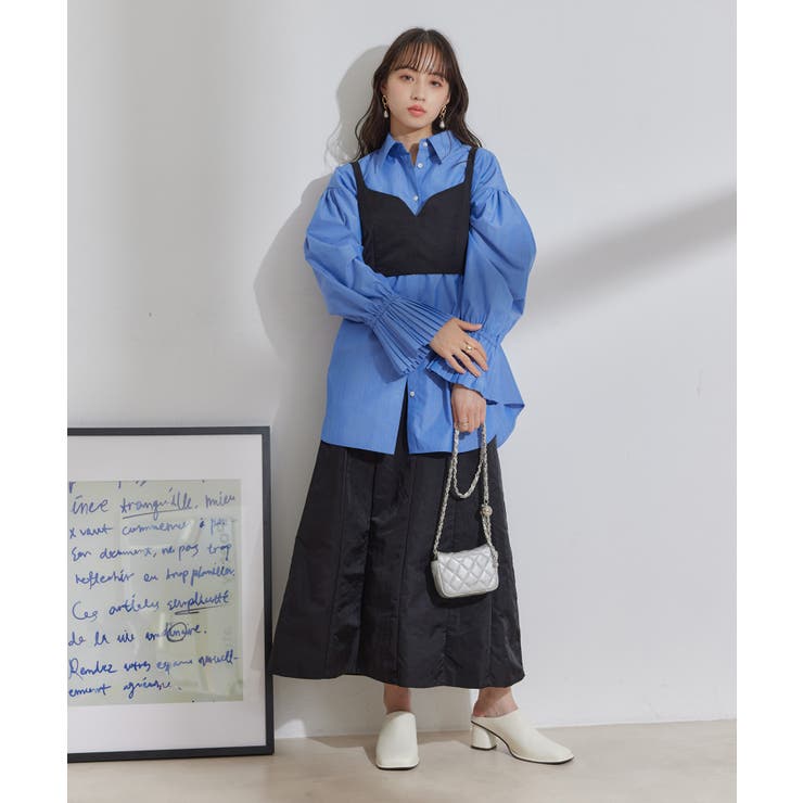 【セットアップ対応】ナイロンワッシャーAラインスカート【洗える】 | VIS  | 詳細画像9 