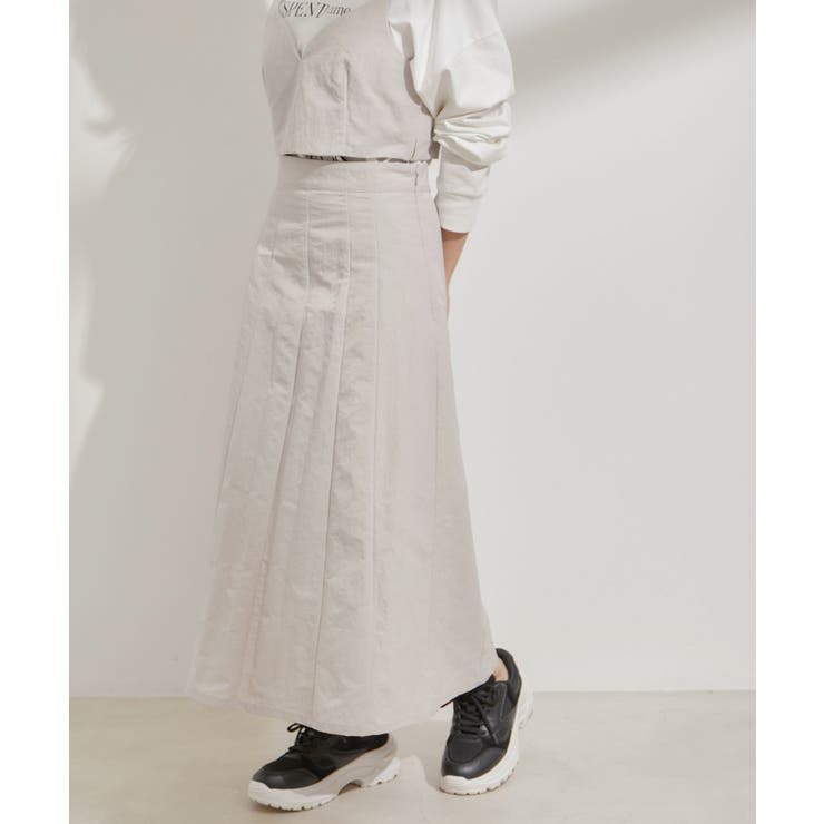 ベージュ系(29) | 【セットアップ対応】ナイロンワッシャーAラインスカート【洗える】 | VIS 