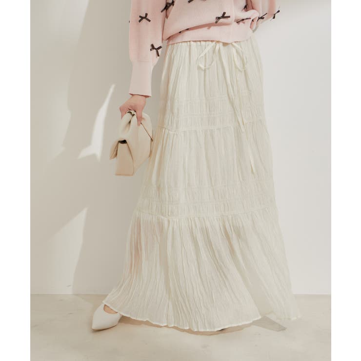 柄＆無地アソートシャーリングティアードスカート | VIS  | 詳細画像11 