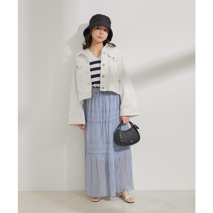 柄＆無地アソートシャーリングティアードスカート | VIS  | 詳細画像12 