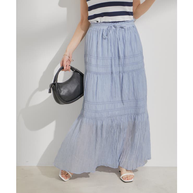 柄＆無地アソートシャーリングティアードスカート | VIS  | 詳細画像14 