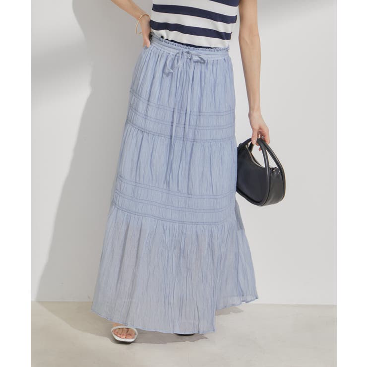 柄＆無地アソートシャーリングティアードスカート | VIS  | 詳細画像15 