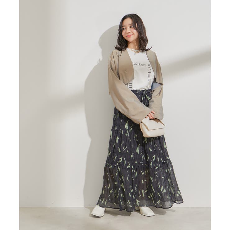 柄＆無地アソートシャーリングティアードスカート | VIS  | 詳細画像18 