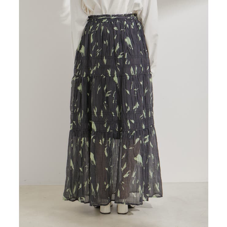 柄＆無地アソートシャーリングティアードスカート | VIS  | 詳細画像23 