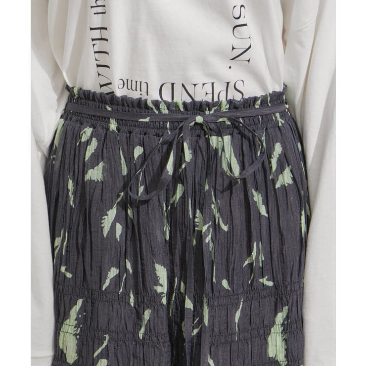 柄＆無地アソートシャーリングティアードスカート | VIS  | 詳細画像24 