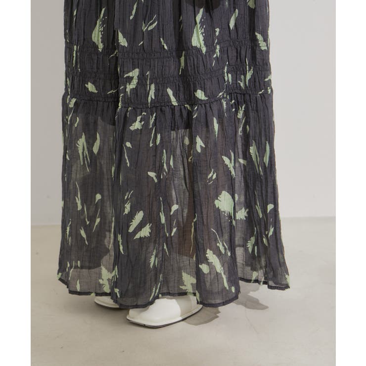 柄＆無地アソートシャーリングティアードスカート | VIS  | 詳細画像25 