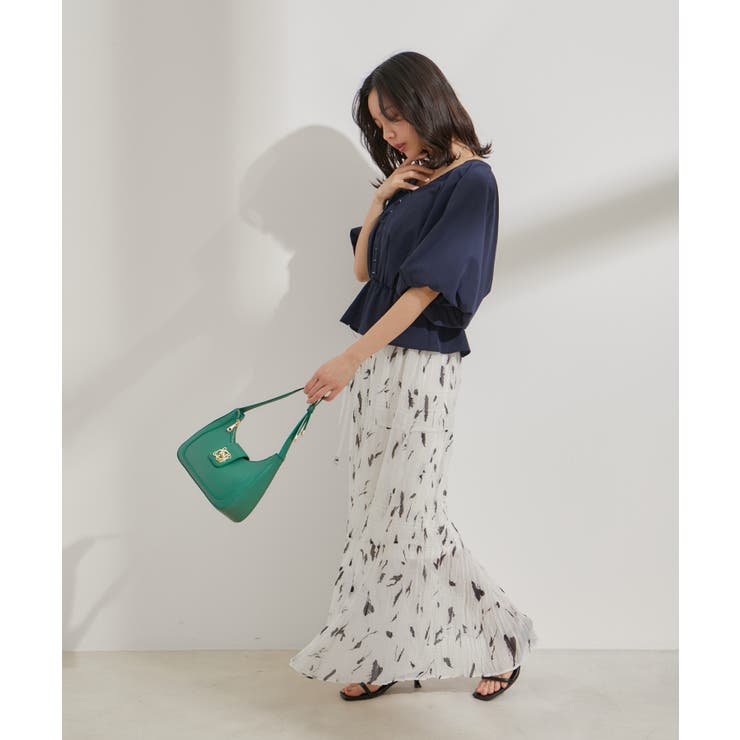 柄＆無地アソートシャーリングティアードスカート | VIS  | 詳細画像3 