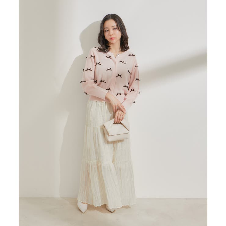 柄＆無地アソートシャーリングティアードスカート | VIS  | 詳細画像7 