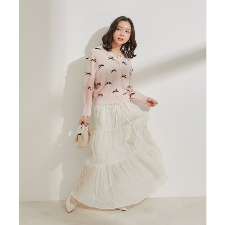 柄＆無地アソートシャーリングティアードスカート | VIS  | 詳細画像8 