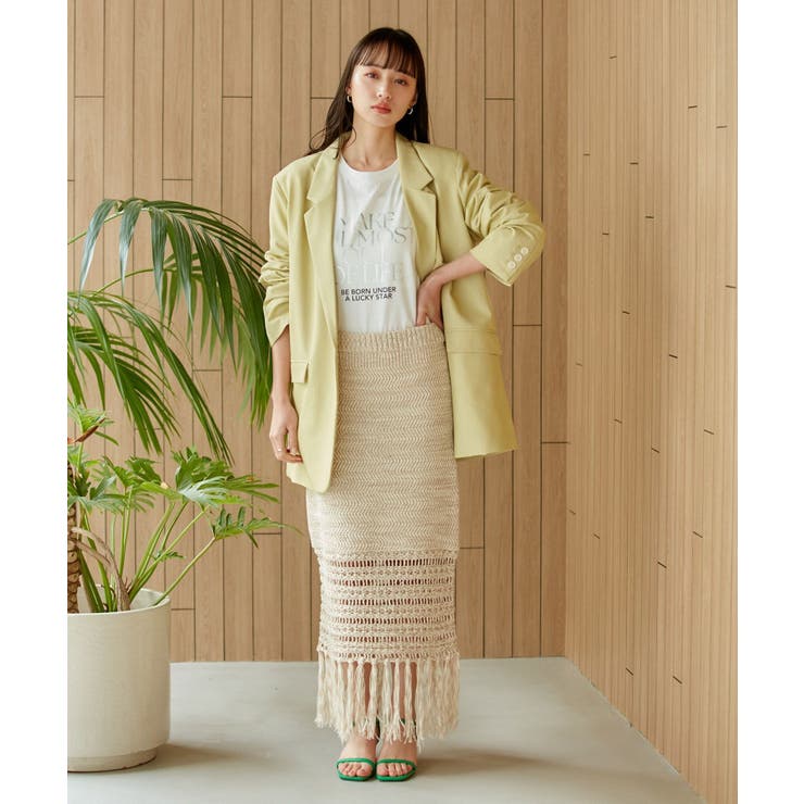 フリンジクロシェメッシュニットスカート | VIS  | 詳細画像5 